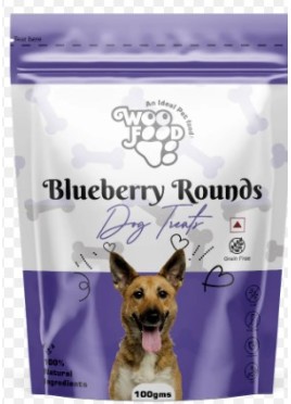 WOOFOOD BLUEBERRY ROUNDS 100GM DOG TREATS