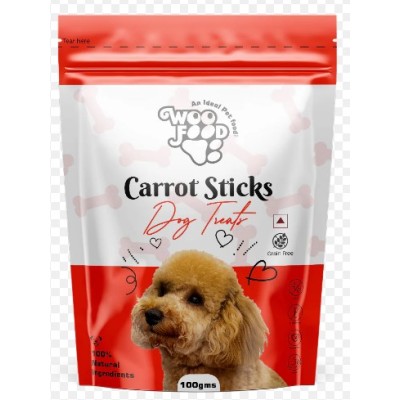 WOOFOOD CARROT STICKS 100GM DOG TREATS