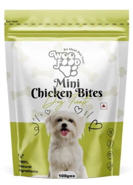 WOOFOOD MINI CHICKEN BITES 100GM DOG TREATS