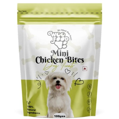 WOOFOOD MINI CHICKEN BITES 100GM DOG TREATS