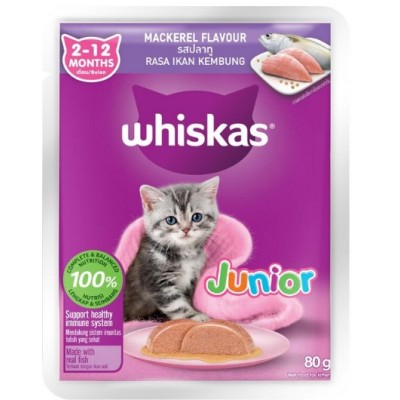 WHI JUNIOR MACKEREL 80GCAT GRAVY