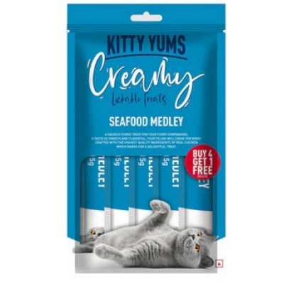 KITTY YUMS SEAFOOD MEDLEY CREAMY 75GM CAT TREAT