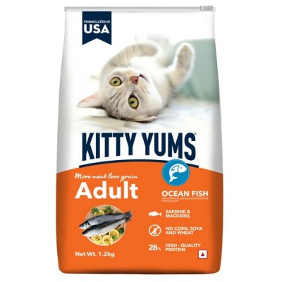 KITTY YUMS ADULT DRY CAT FOOD OCEAN FISH 1.2KG