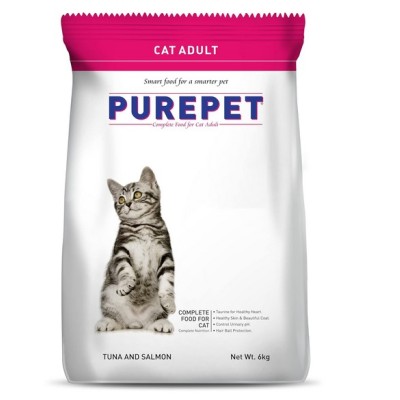 PUREPET ADULT DRY CAT FOOD TUNA AND SALMON FLAVOUR 6KG 