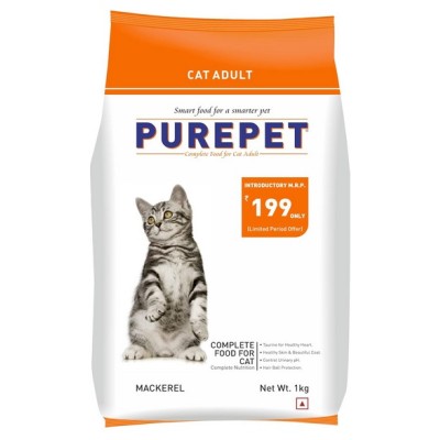 PUREPET ADULT DRY CAT FOOD MACKEREL FLAVOUR 1 KG