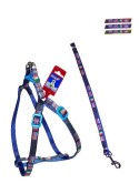 Fekrix 4 Flags Nylon Leash And Harness 15mm 48 inch 16-24 Inch