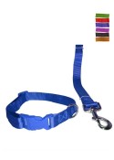 Fekrix 1 Plain Nylon Collar And Leash For Dogs 10mm 48 inch 12 Inch