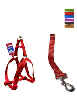 Fekrix 1 Plain Dog Leash And Harness 15mm 48 inch 16-24 Inch