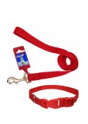 Fekrix 1 Thick Plain Nylon Collar And Leash For Dogs 48 Inch