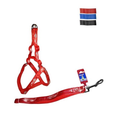 Fekrix Map Padded Dog Leash And Harness 20mm 48 inch 18-24 Inch
