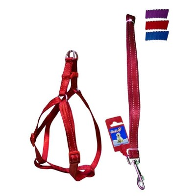 Fekrix 2 Lines Dog Leash And Harness 25mm 48 inch 22-32 Inch