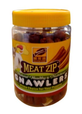 Gnawlers Meat Zip Jar Dog Treats-180g