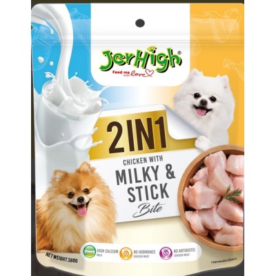 JERHIGH CHICKEN WITH MILKY AND STICK BITE 2 IN 1 DOG