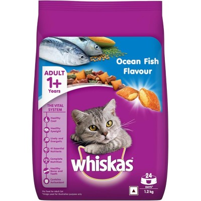 WHISKAS CAT FOOD OCEAN FISH  1.2 KG ADULT CATS 