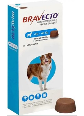 BRAVECTO 1000MG CHEWABLE TABLETS20-40KG DOG