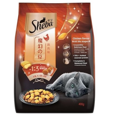 SHEBA KITTEN AND ADULT  CAT FOOD CHICKEN FLAVOUR 400G