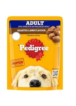 PEDIGREE ADULT WET DOG FOOD LAMB CHUNKS GRAVY 70 G 