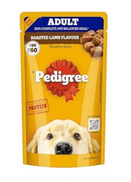 PEDIGREE ADULT DOG FOOD LAMB FLAVOUR CHUNKS  GRAVY 130 G