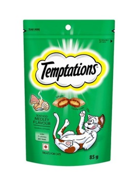 TEMPTATIONS CAT TREAT SEAFOOD MEDLEY FLAVOUR  85 G