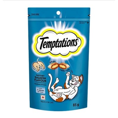 TEMPTATIONS CAT TREAT  SAVOURY SALMON FLAVOUR 85 G