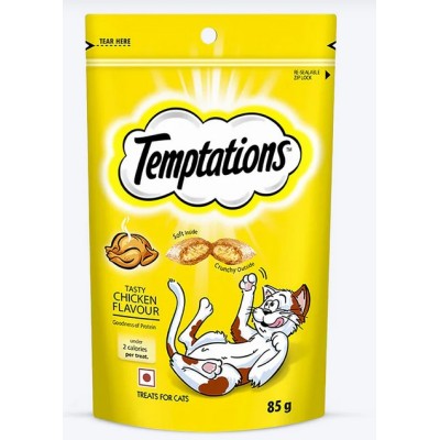 TEMPTATIONS CAT TREAT TASTY CHICKEN FLAVOUR  85G