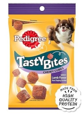 PEDIGREE TASTY BITES CHEWY CUBES CHUNKS DOG TREAT LAMB 50G