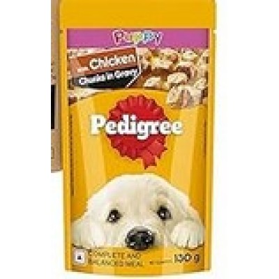 PEDIGREE PUPPY WET DOG FOOD CHICKEN AND LIVER CHUNKS IN GRAVY 130G