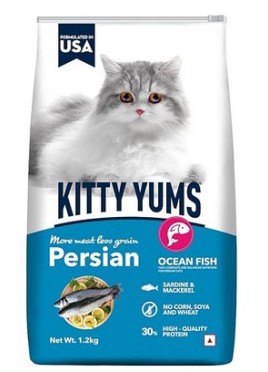 KITTY YUMS PERSIAN ADULT DRY CAT FOOD OCEAN FISH 1.2KG