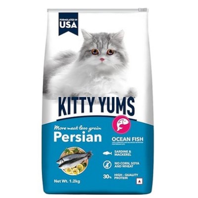 KITTY YUMS PERSIAN ADULT DRY CAT FOOD OCEAN FISH 1.2KG