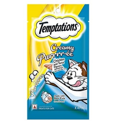 TEMPTATIONS CREAMY CAT TREATS CHICKEN AND TUNA  48G 