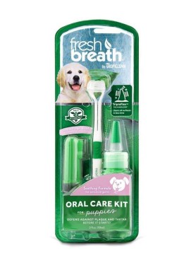 Tropiclean Fresh Breath Puppy Oral Care Kit With Toothbrush 59 Ml