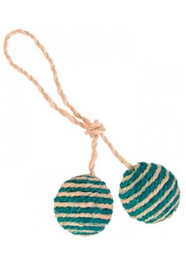 Trixie Sisal 2 Ball On A Rope Cat Toy