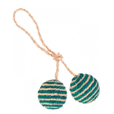 Trixie Sisal 2 Ball On A Rope Cat Toy