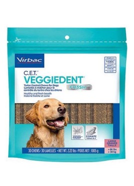 VIRBAC HEADS UP FOR TAILS VEGGIEDENT ORAL HYGIENE LARGE DOG CHEW