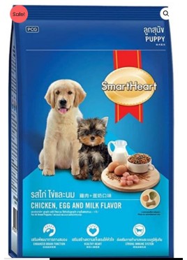 SMART HEART PUPPY CHI.,EGG & MILK 1.5KG FOOD