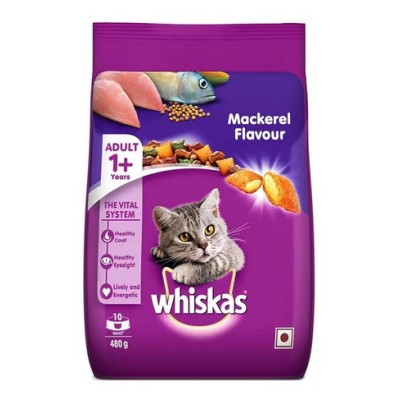 WHISKAS CAT FOOD MACKEREL 480GM CAT FOOD