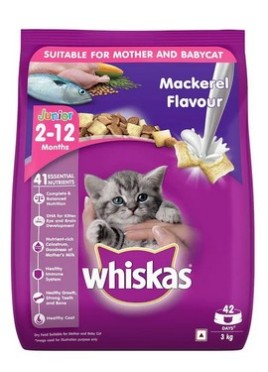 WHISKAS JUNIOR MACKEREL 3KG KITTEN FOOD