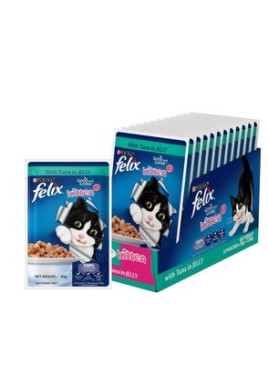 FELIX TUNA WITH JELLY KITTEN FOOD 85GM GRAVY