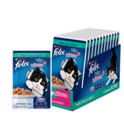 FELIX TUNA WITH JELLY KITTEN FOOD 85GM GRAVY