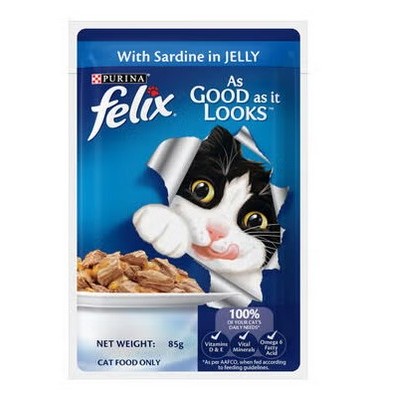 FELIX ADULT WITH SARDINE IN JELLY 85GM CAT FOOD