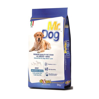 MR.DOG ALL BREEDS ADULT WITH CHICKEN AND RICE ADULT DOG FOOD 1 KG