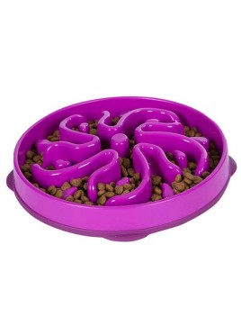 Outward Hound Fun Feeder Mini Slow Feed Dog Bowl Purple