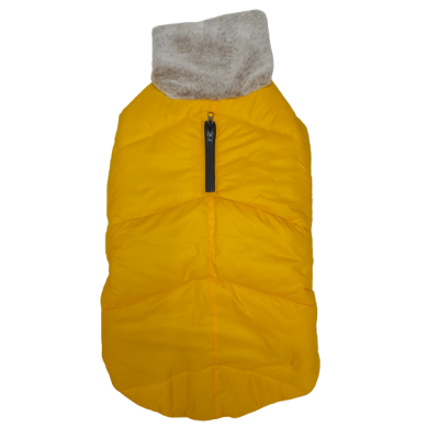 Fekrix Dog Winter fur  Jacket  Waterproof Windproof Puffer Jacket for Dogs ( Length 20 Inches-yellow )