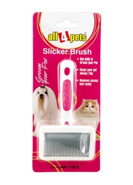Comb and Flea Comb 3 Pieces Mikki Puppy Dog Grooming Kit with Slicker Brush Gentle Grooming Starter Set 