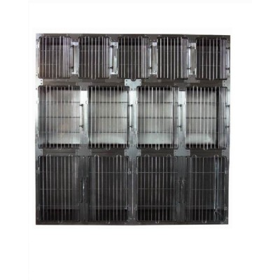 Toex Stainless Steel Modular Cage Bank (KA-509BK) 96\"W X 28\"W X 92\"H (2L+4M+5S)